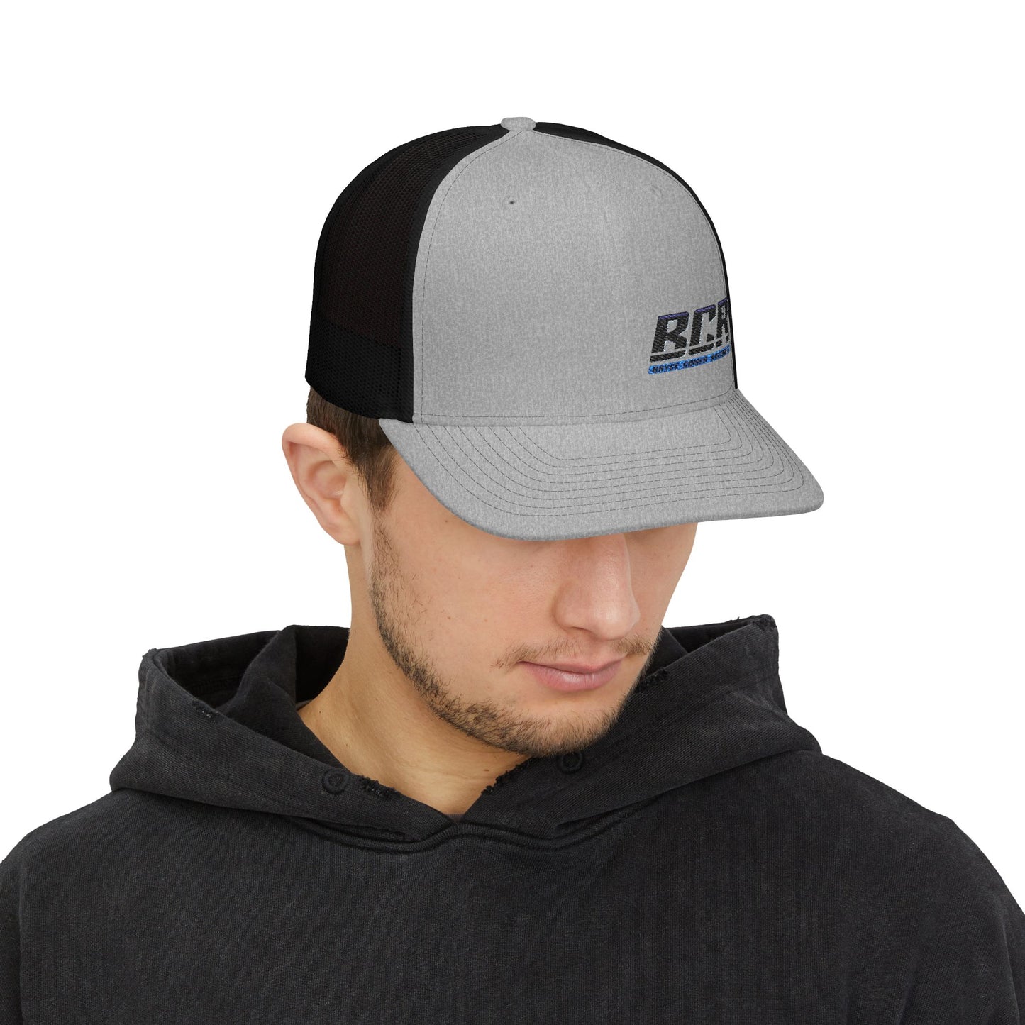 BCR -Bryce Comer Racing--Stylish Embroidered Snapback Trucker Cap, Trendy Hat for Outdoor Activities, Perfect Gift for Men & Women, Adjustable Cap, Summer Style