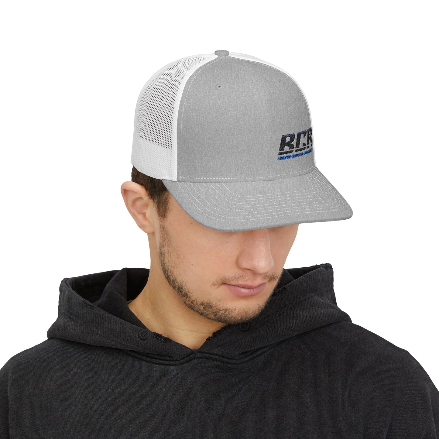 BCR -Bryce Comer Racing--Stylish Embroidered Snapback Trucker Cap, Trendy Hat for Outdoor Activities, Perfect Gift for Men & Women, Adjustable Cap, Summer Style